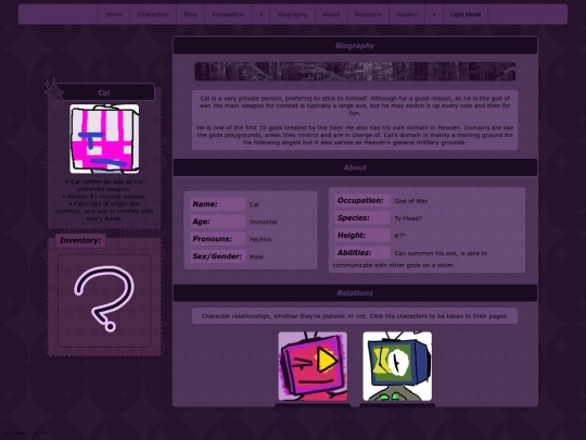 characters/main/cal screenshot