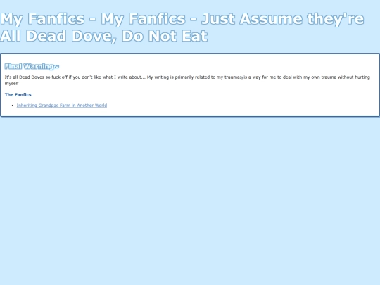 Fanfics/Fanfics screenshot