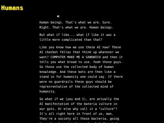 words/humanity screenshot