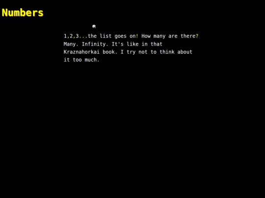 words/numbers screenshot