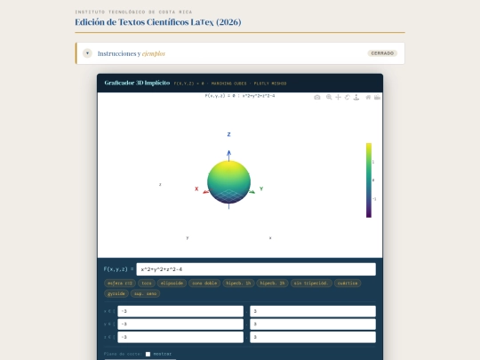 latex/HTML/GraficadorImplicita3D screenshot