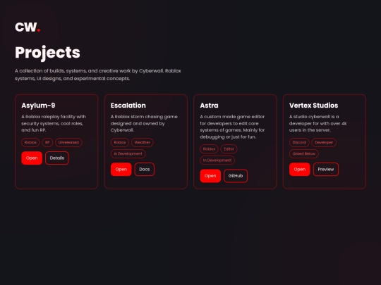 projects screenshot
