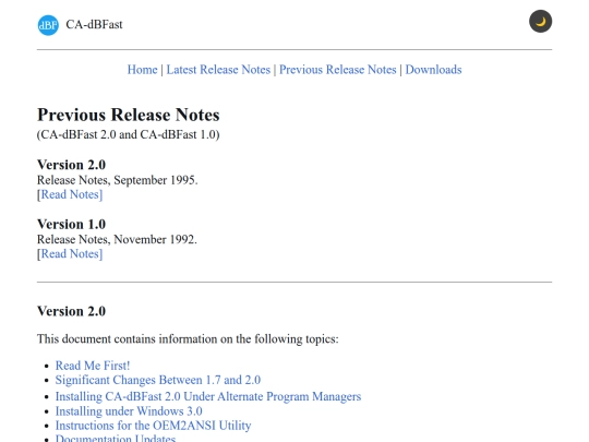 site/previous-release-notes screenshot