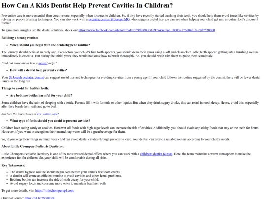HowCanAKidsDentistHelpPreventCavitiesInChildren screenshot
