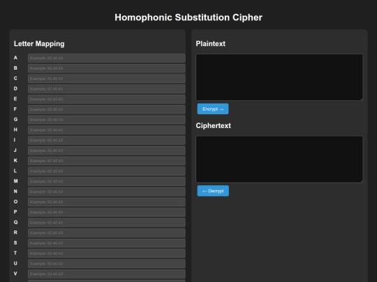 cipher/homoph screenshot