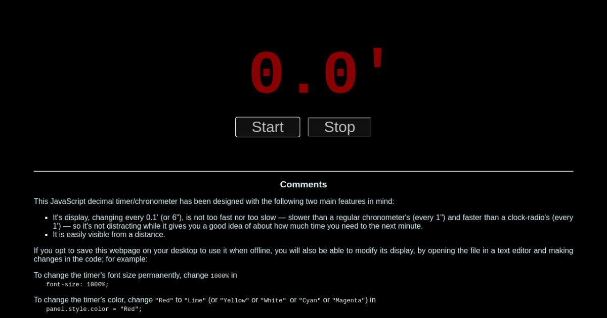 Decimal Timer