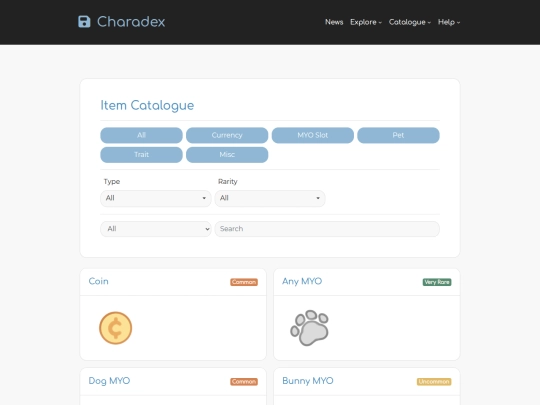 items screenshot
