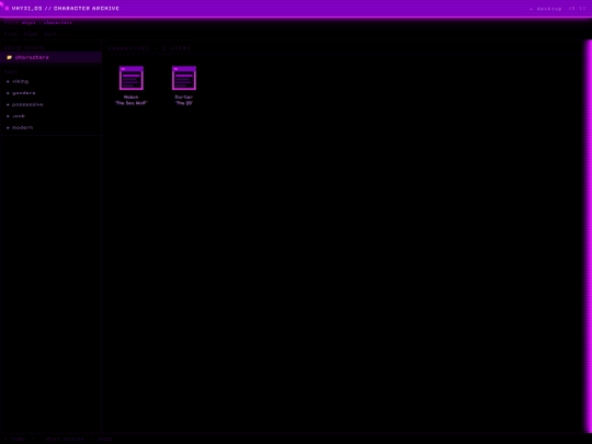 Characters screenshot