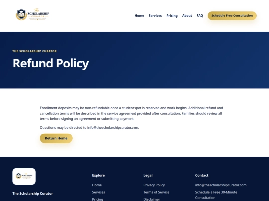 refund-policy screenshot