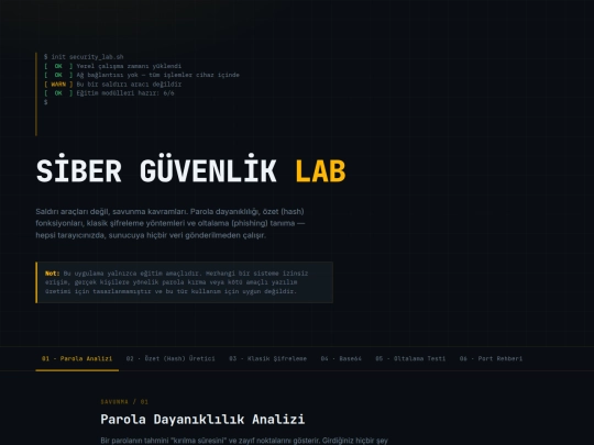 cybersecuritylab screenshot