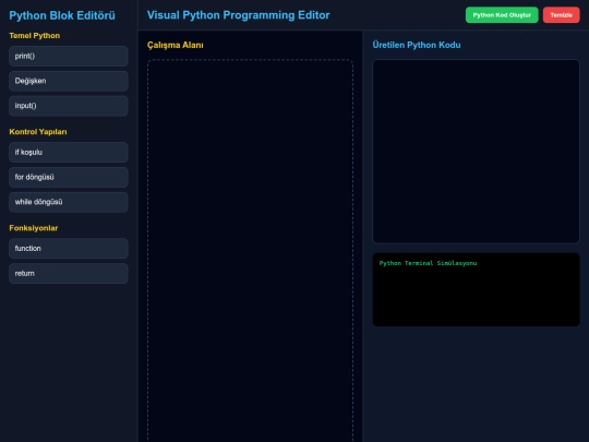 Python Drag & Drop Editör