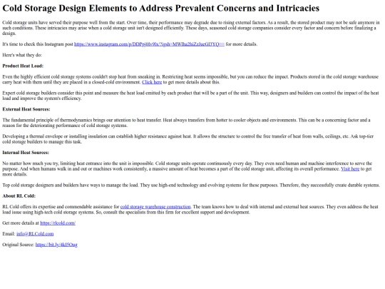 ColdStorageDesignElementstoAddressPrevalentConcernsandIntricacies screenshot