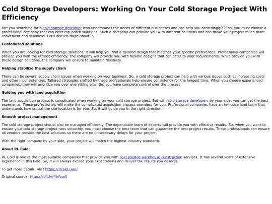 ColdStorageDevelopersWorkingOnYourColdStorageProjectWithEfficiency screenshot