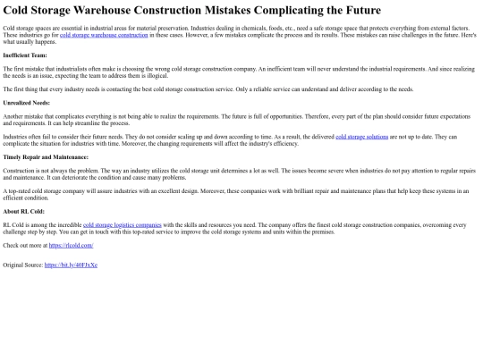 ColdStorageWarehouseConstructionMistakesComplicatingtheFuture screenshot