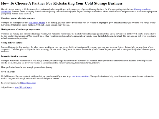 HowToChooseAPartnerForKickstartingYourColdStorageBusiness screenshot