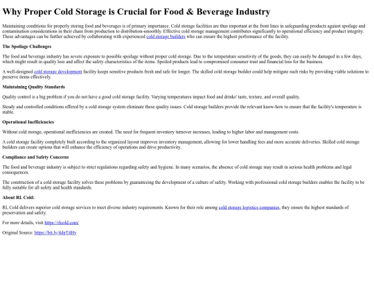 WhyProperColdStorageisCrucialforFoodBeverageIndustry screenshot