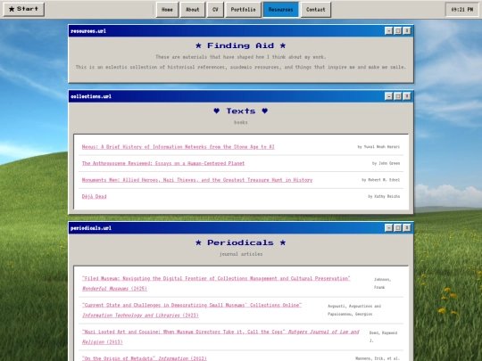 links screenshot