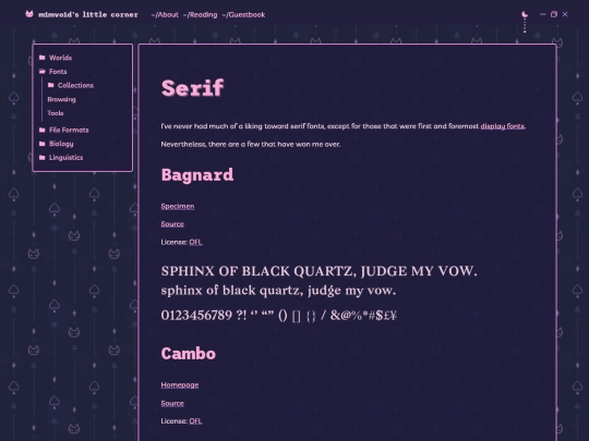 fonts/collections/serif screenshot