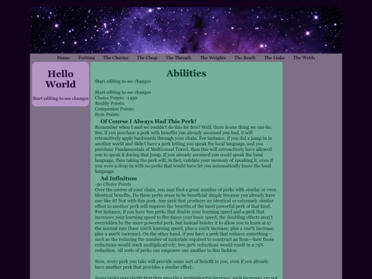 Supplements/Abilities screenshot