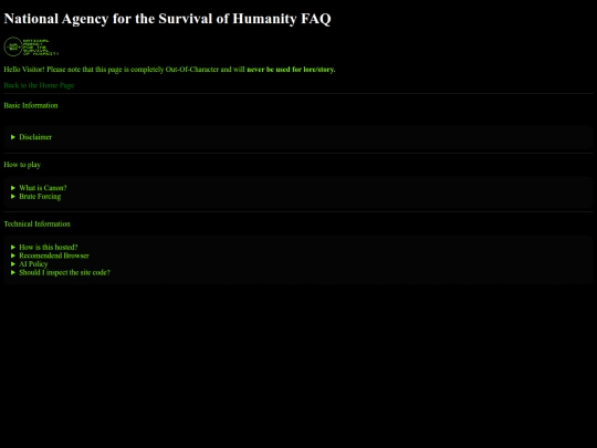 FAQ screenshot