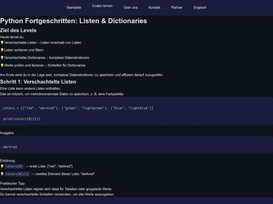 Python-Mittelstufe1-german screenshot