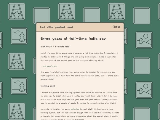 office/2026-04-30-full-time-indie-year-3 screenshot