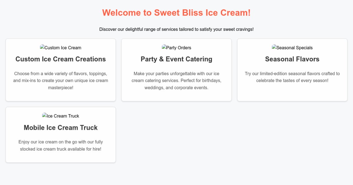 Our Services Ice Cream Shop