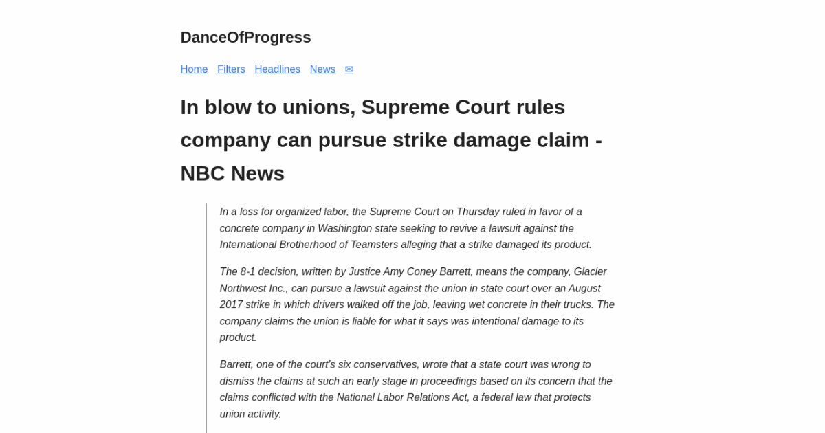 In blow to unions Supreme Court rules company can pursue strike damage