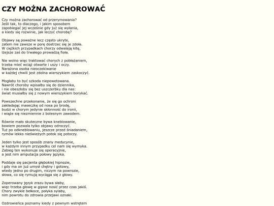 teksty/zachorowac screenshot
