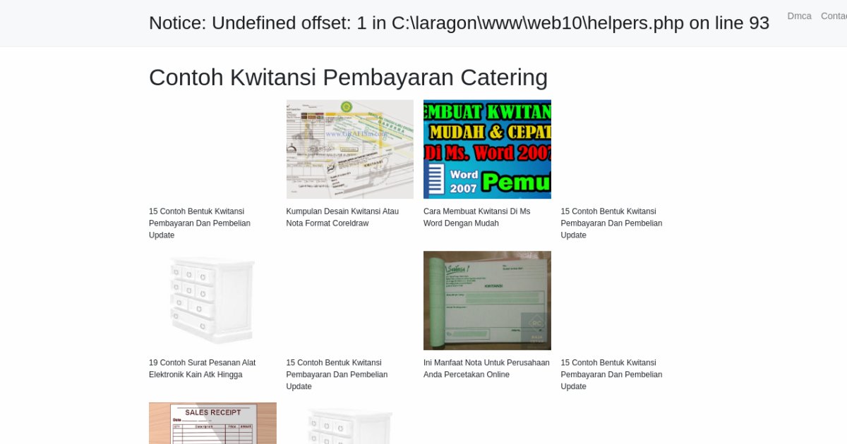 Contoh Kwitansi Pembayaran Catering