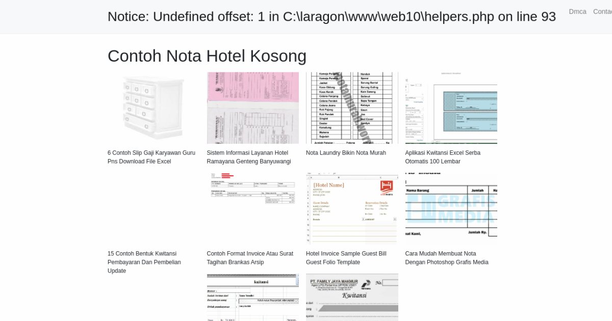 Contoh Nota Hotel Kosong