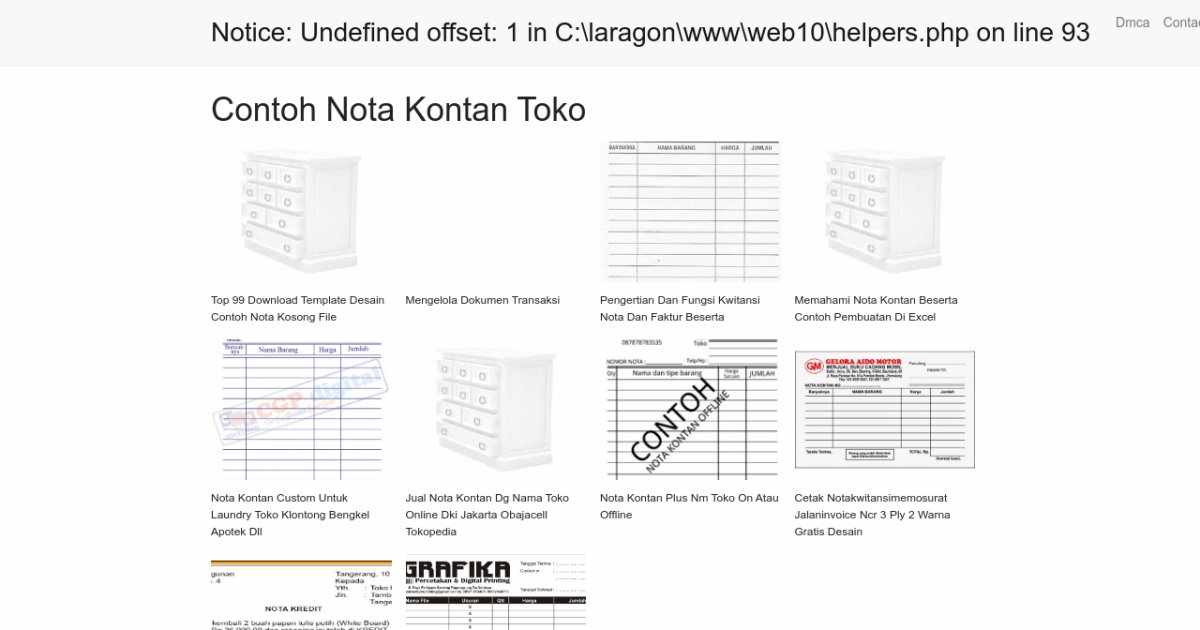 Contoh Nota Kontan Toko