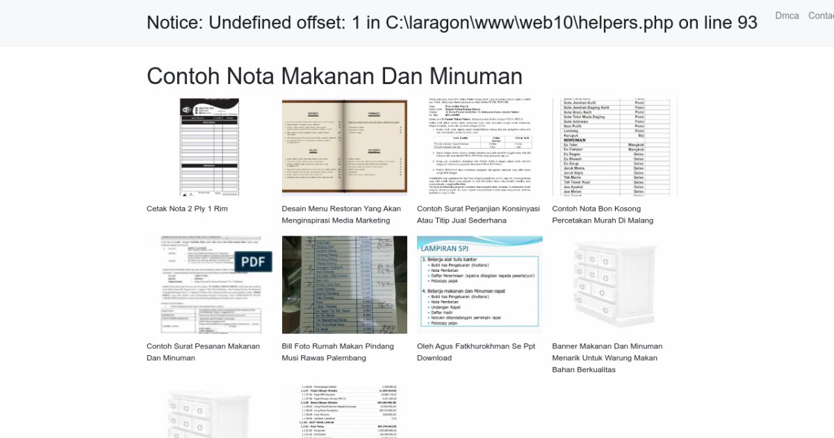 Contoh Nota Makanan Dan Minuman