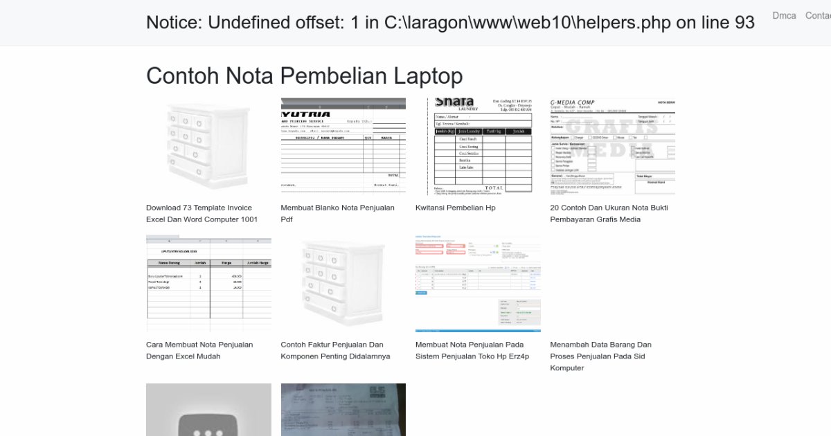 Contoh Nota Pembelian Laptop