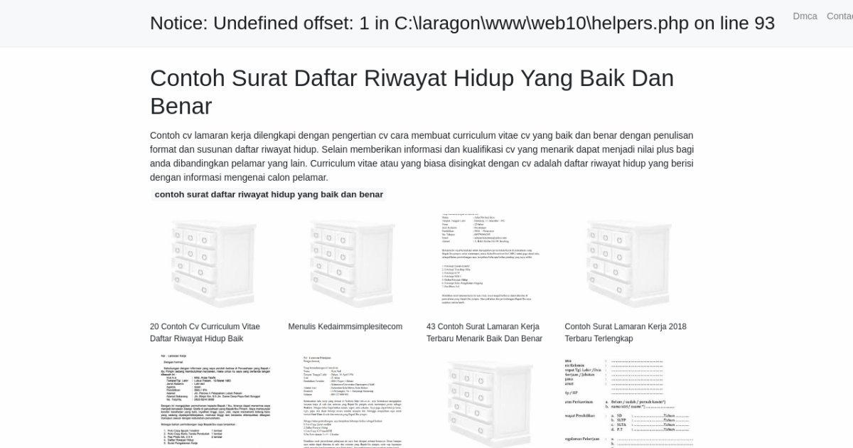 Contoh Surat Daftar Riwayat Hidup Yang Baik Dan Benar