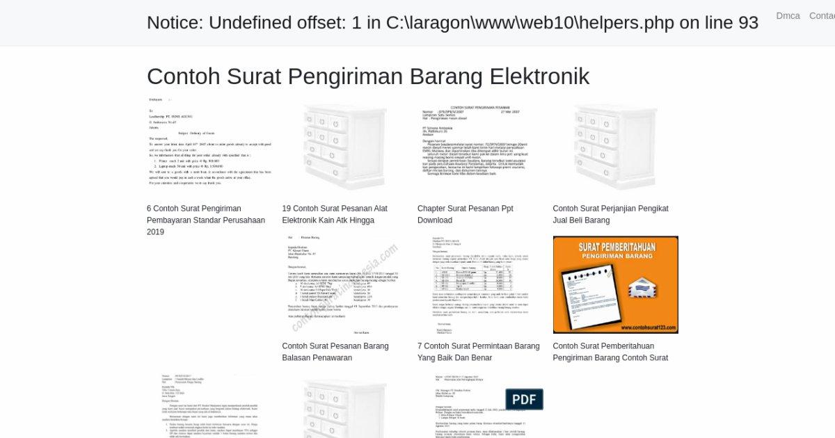 Contoh Surat Pengiriman Barang Elektronik