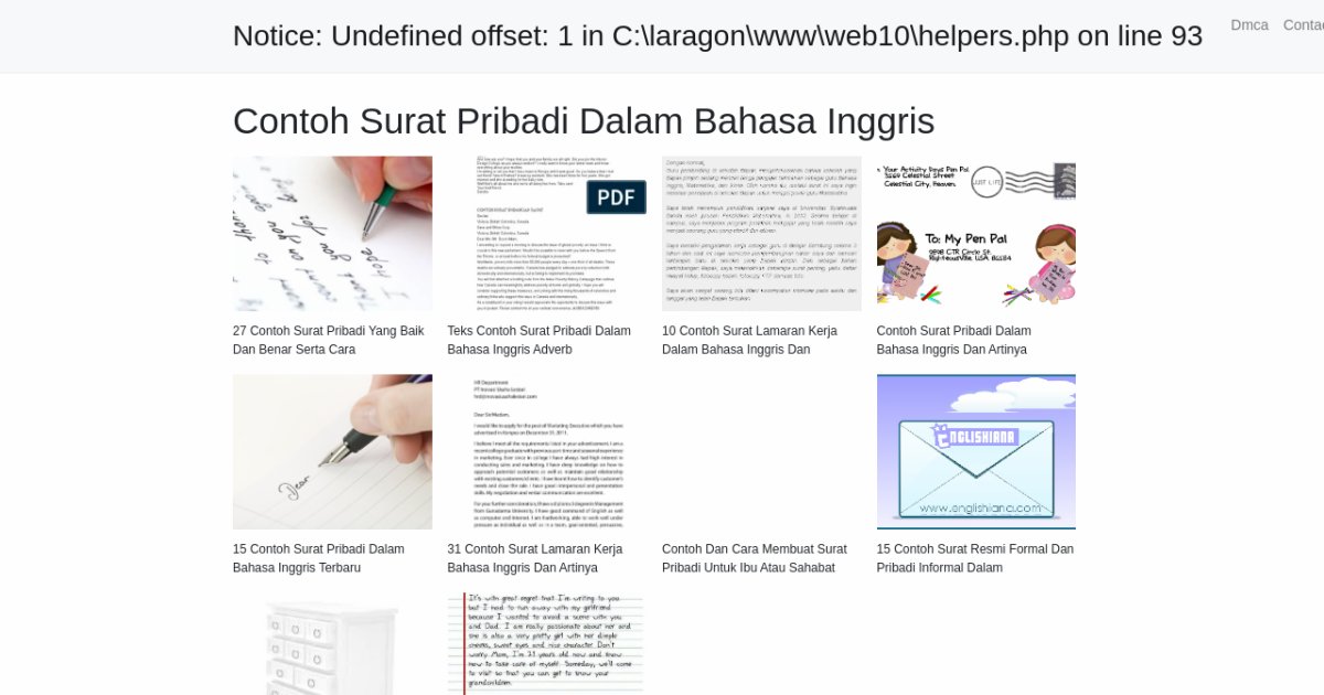 Contoh Surat Pribadi Dalam Bahasa Inggris