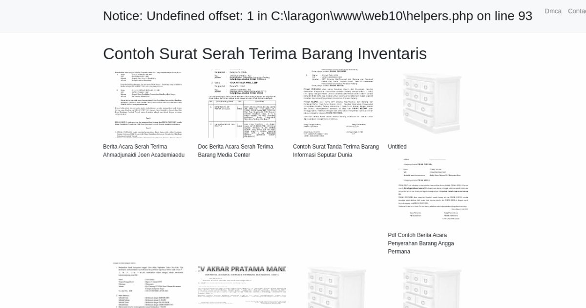 Contoh Surat Serah Terima Barang Inventaris 