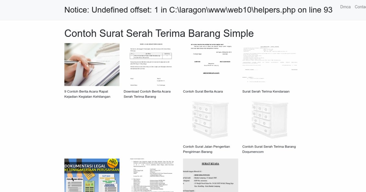 Contoh Surat Serah Terima Barang Simple