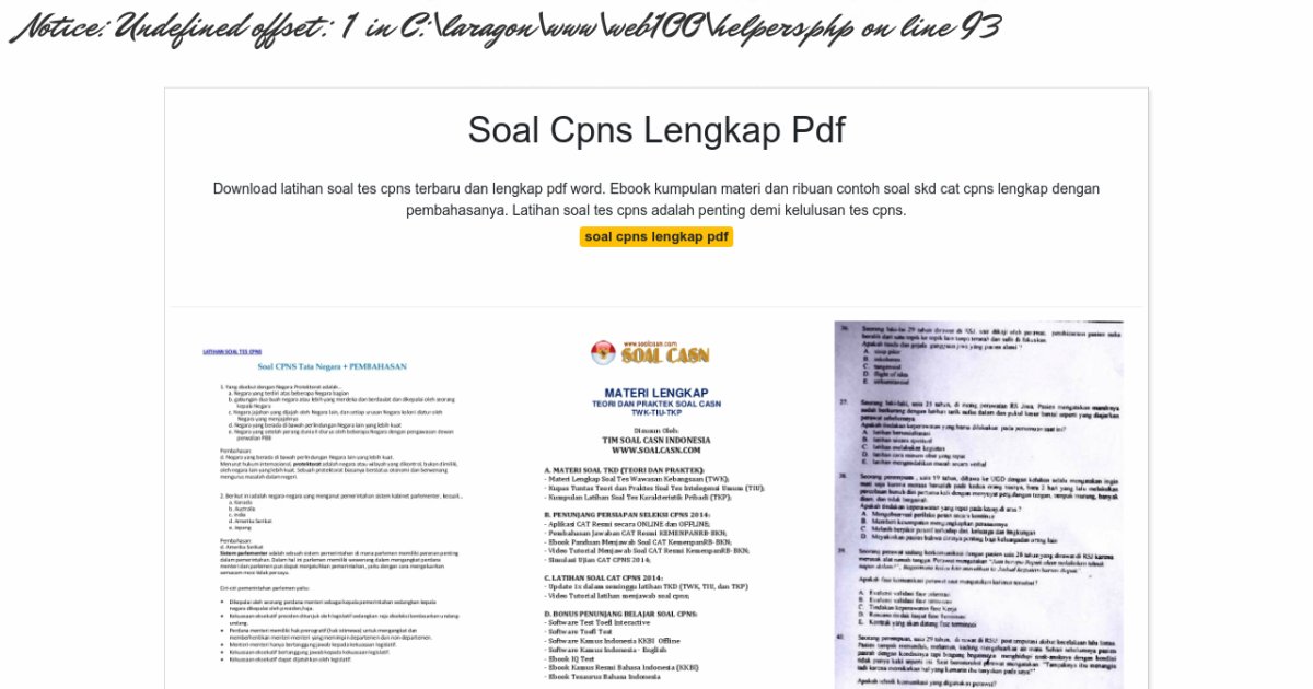 Soal Cpns Lengkap Pdf