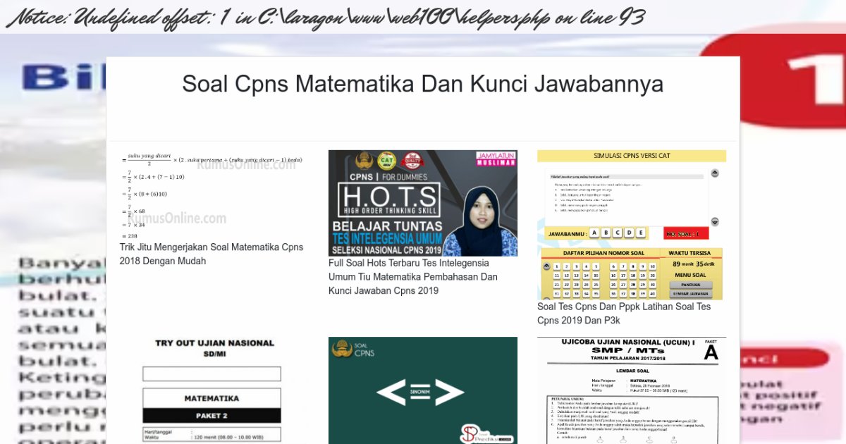 Soal Cpns Matematika Dan Kunci Jawabannya