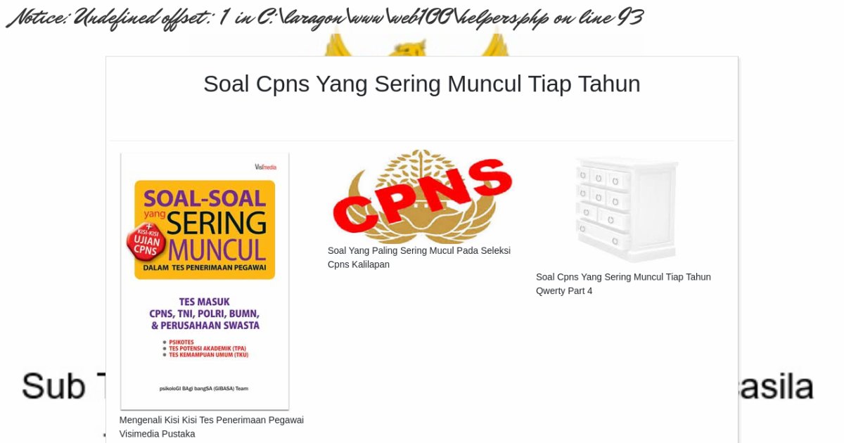 Soal Cpns Yang Sering Muncul Tiap Tahun