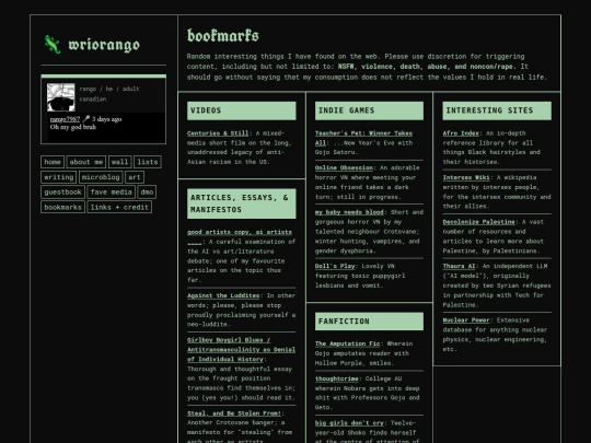 bookmarks screenshot