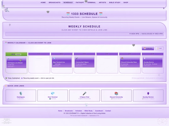 schedule screenshot