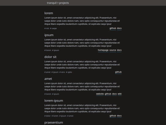 projects screenshot
