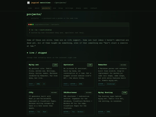 projects screenshot