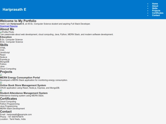 index screenshot