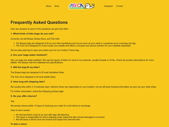 FAQ screenshot