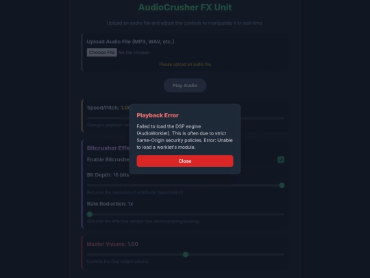 AudioCrusherFX screenshot