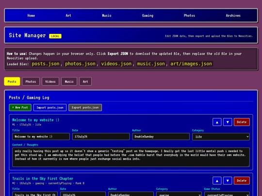 admin screenshot
